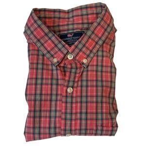 Vineyard Vines Slim Fit Tucker Shirt Long Sleeve L Oxford Pink‎ Plaid Whale Logo